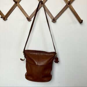 Coach Brown Leather Crossbody Bucket Bag